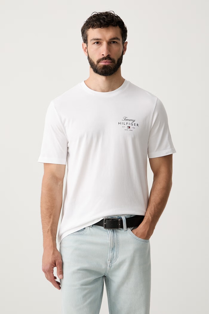 Tommy Hilfiger tričko pánske bavlnené biela MW0MW43224