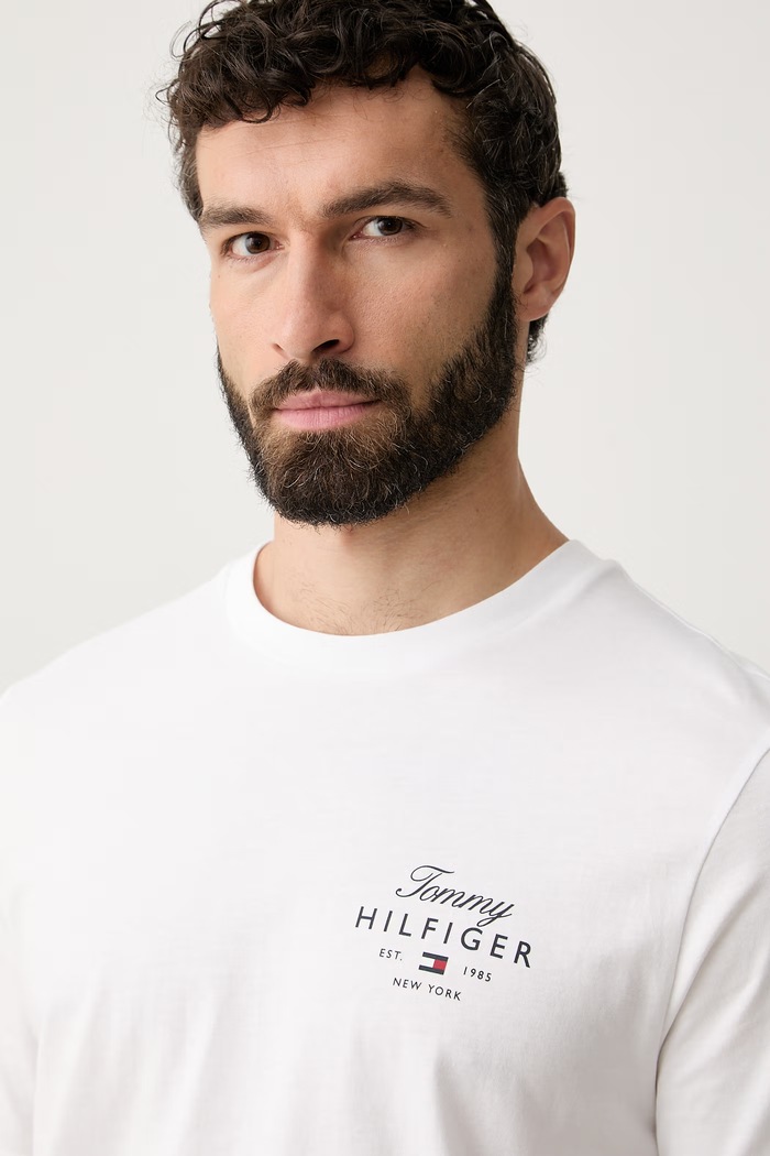 Tommy Hilfiger tričko pánske bavlnené biela MW0MW43224