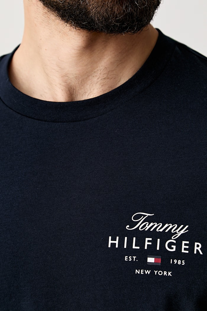Tommy Hilfiger t-shirt ανδρικό βαμβακερό MW0MW43224 σκούρο μπλε