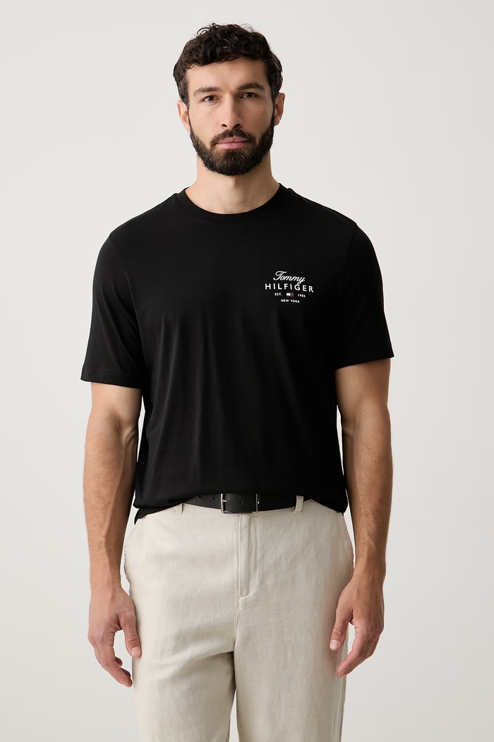Tommy Hilfiger t-shirt ανδρικό βαμβακερό μαύρο MW0MW43224