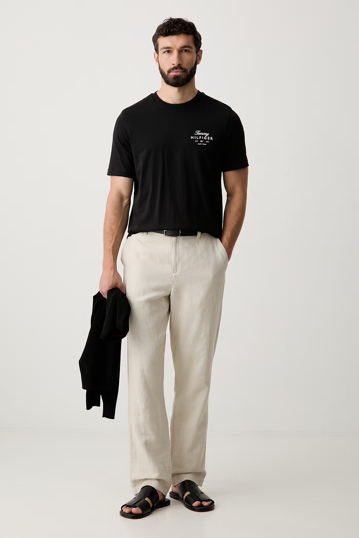 Tommy Hilfiger t-shirt ανδρικό βαμβακερό MW0MW43224 μαύρο AW26