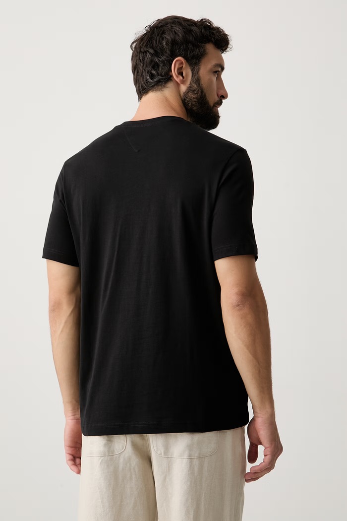 Ρούχα Tommy Hilfiger t-shirt ανδρικό βαμβακερό MW0MW43224 μαύρο