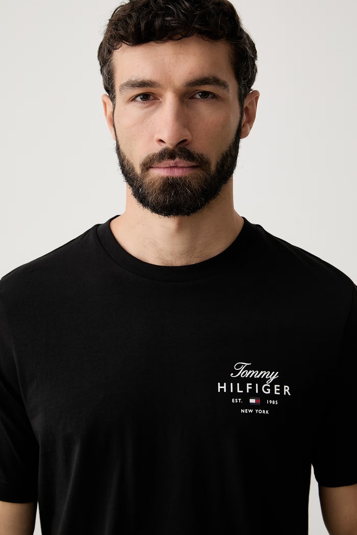 Tommy Hilfiger t-shirt ανδρικό βαμβακερό μαύρο MW0MW43224