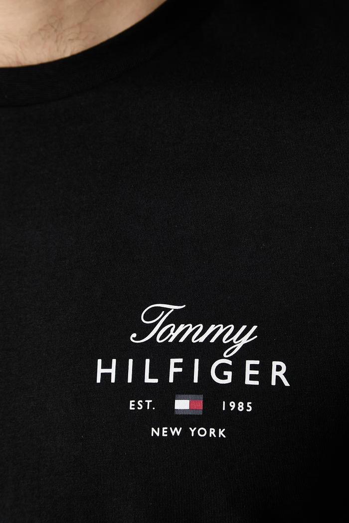 Tommy Hilfiger t-shirt ανδρικό βαμβακερό MW0MW43224 μαύρο