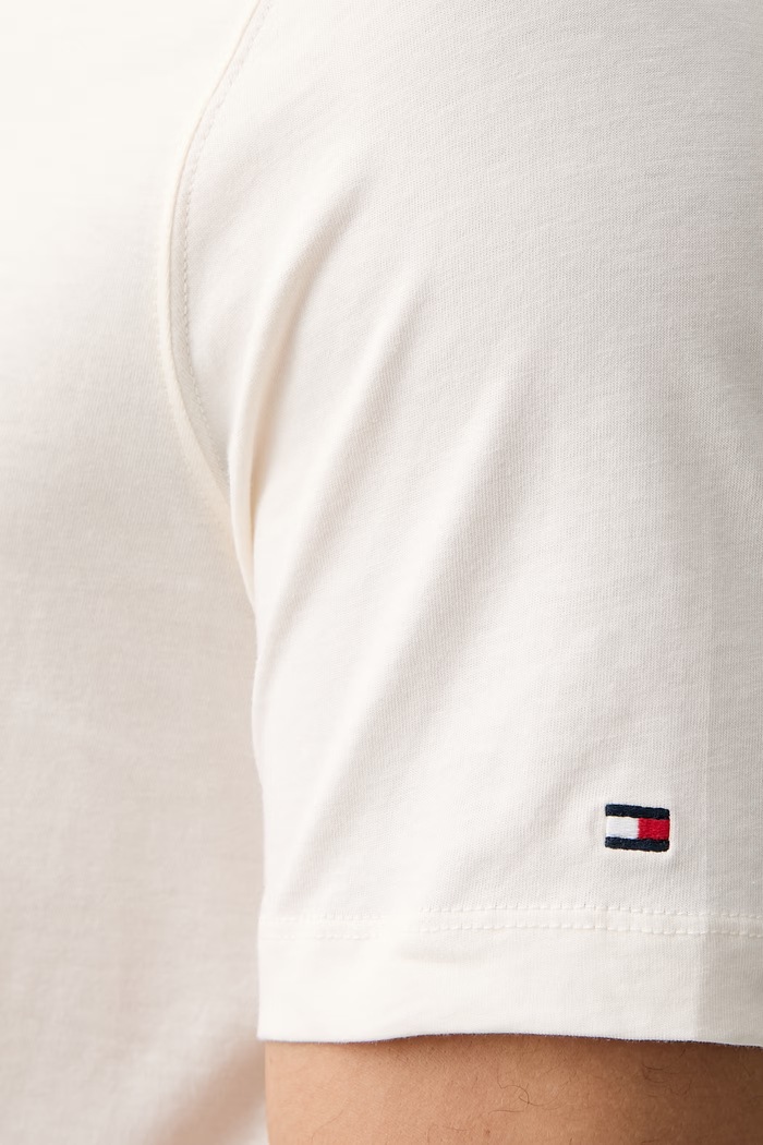 Tommy Hilfiger T-shirt męski bawełniany MW0MW43197 beżowy