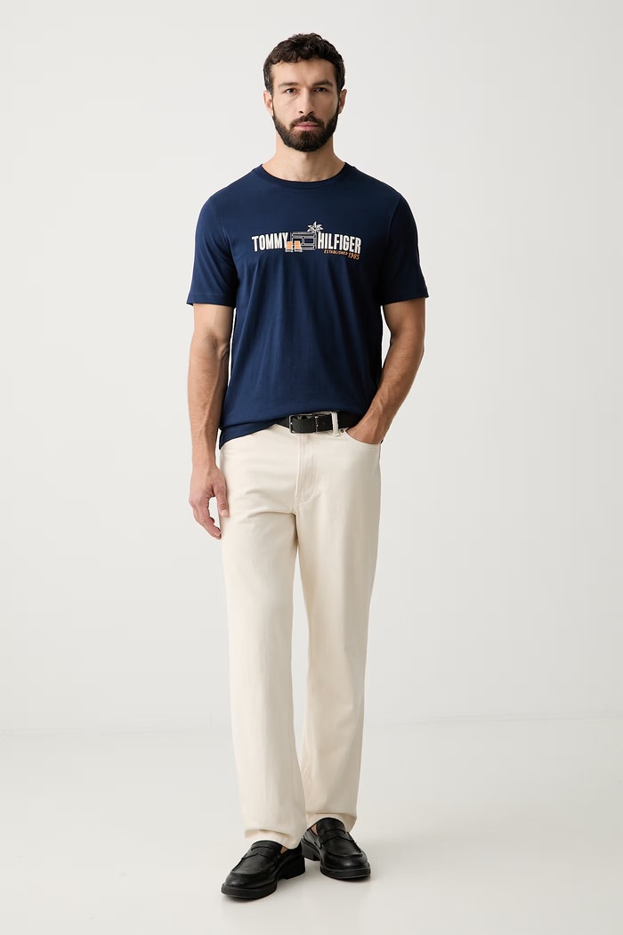 Tommy Hilfiger tričko pánske bavlnené MW0MW43197 tmavomodrá AW26