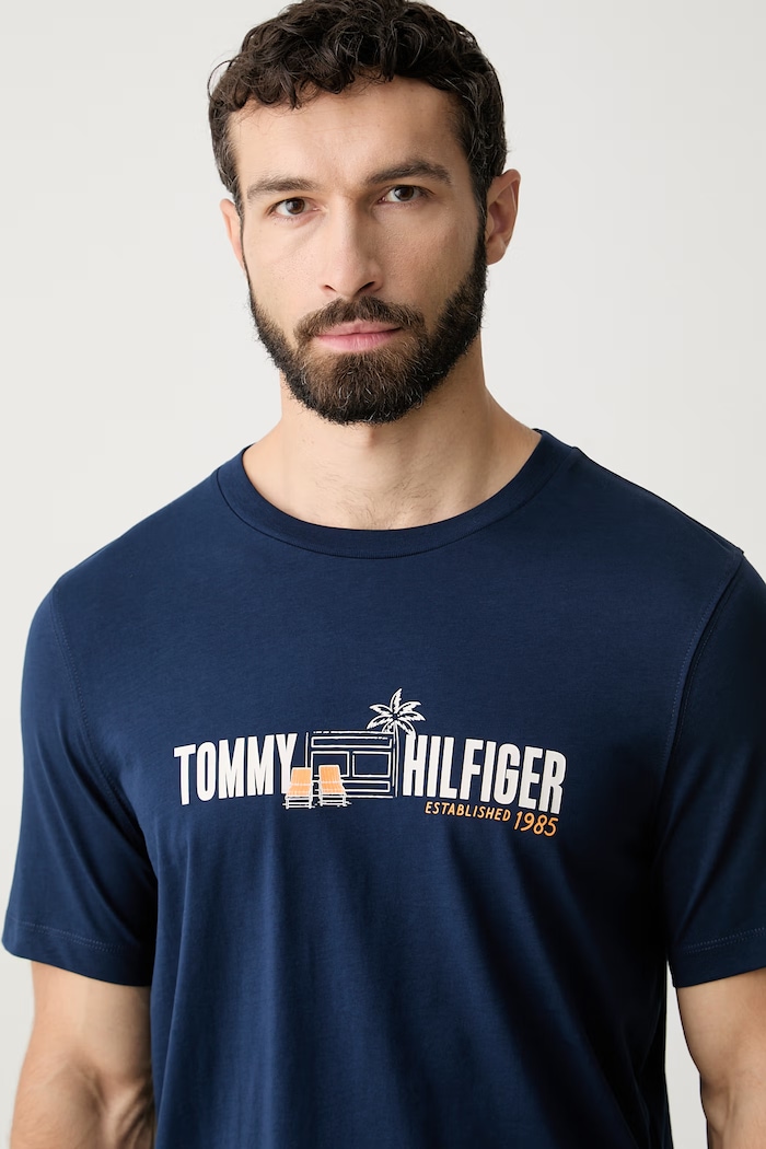 Tommy Hilfiger tričko pánske bavlnené tmavomodrá MW0MW43197