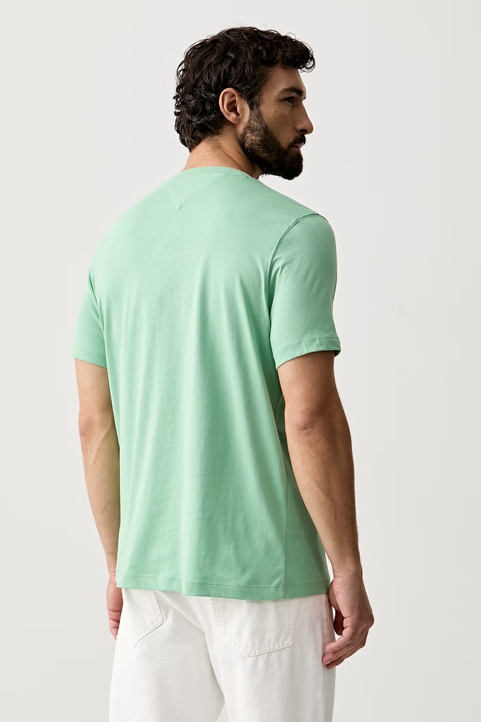 Ρούχα Tommy Hilfiger t-shirt ανδρικό βαμβακερό MW0MW43197 πράσινο