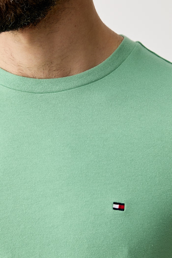 Tommy Hilfiger t-shirt ανδρικό βαμβακερό MW0MW39995. πράσινο