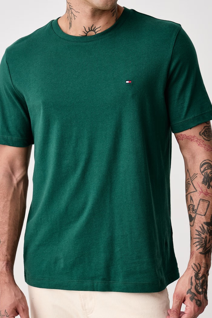 T-shirt męski bawełniany Tommy Hilfiger MW0MW39995. zielony
