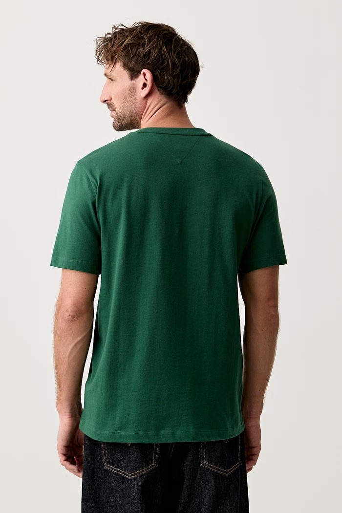 Ρούχα Tommy Hilfiger t-shirt ανδρικό βαμβακερό MW0MW39995. πράσινο