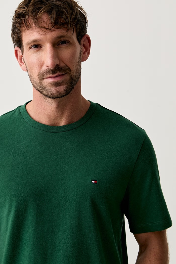 Tommy Hilfiger t-shirt ανδρικό βαμβακερό πράσινο MW0MW39995.