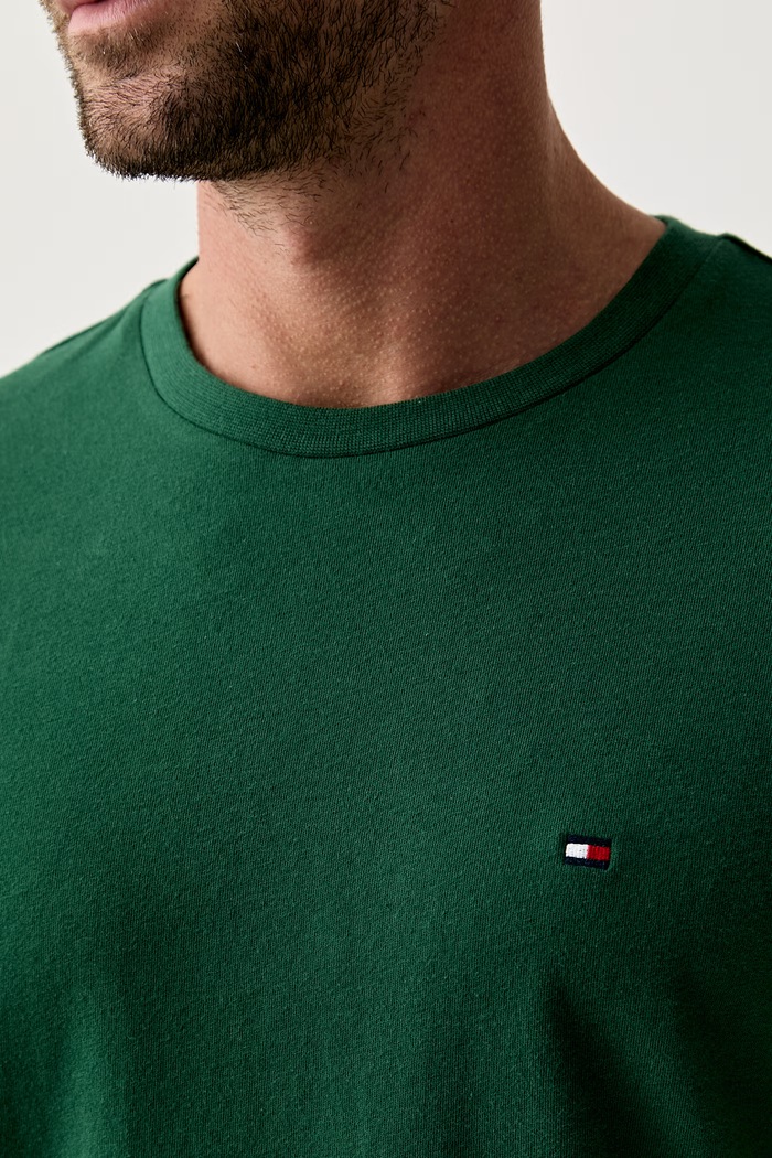Tommy Hilfiger t-shirt ανδρικό βαμβακερό MW0MW39995. πράσινο