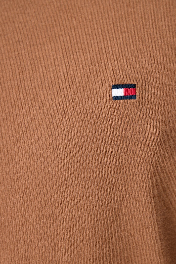 T-shirt męski bawełniany Tommy Hilfiger brązowy MW0MW39995.