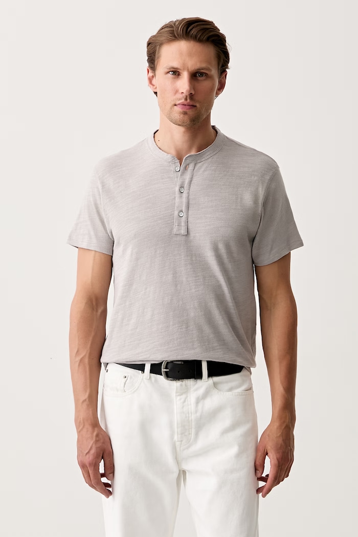 rag & bone πόλο ανδρικό βαμβακερό μπεζ RF0126ST2FM
