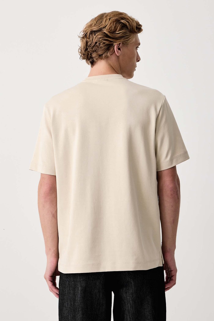 Odzież PS Paul Smith T-shirt męski bawełniany z elastanem M2R.965X.W22560 beżowy
