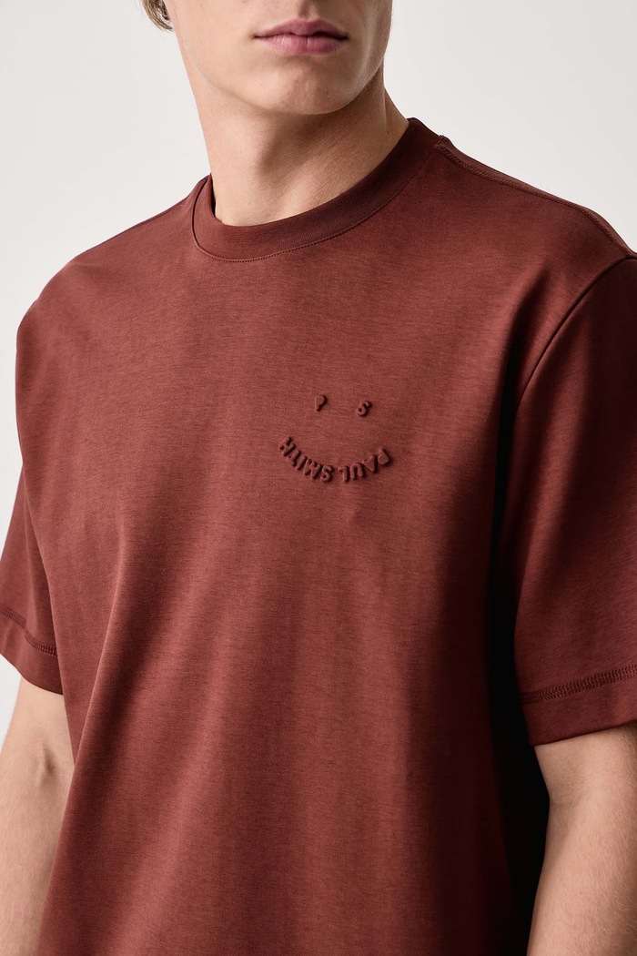 T-shirt męski bawełniany z elastanem PS Paul Smith M2R.965X.W22560 brązowy