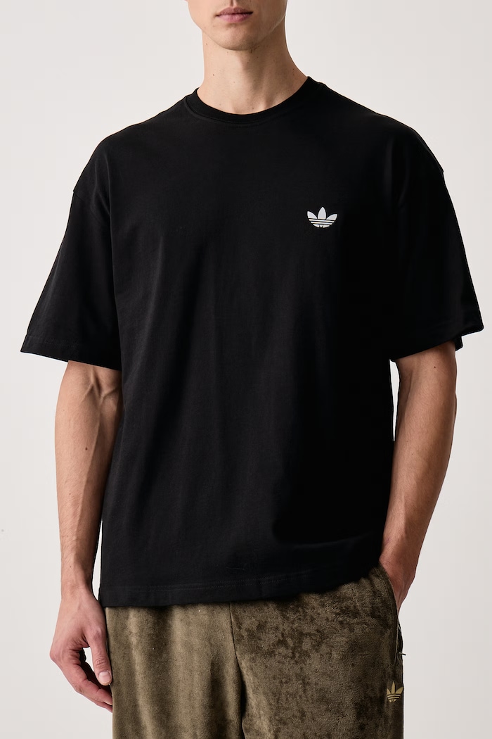 Тениска мъжка от памук Trefoil Essentials adidas Originals KX9142 черен