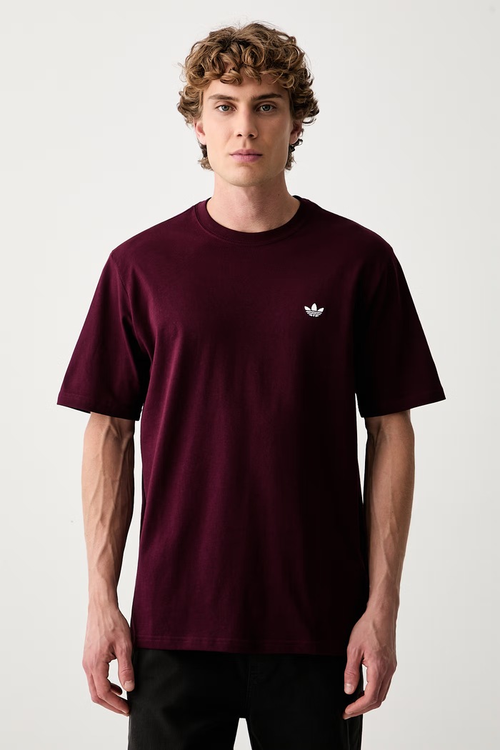 adidas Originals t-shirt ανδρικό βαμβακερό Trefoil Essentials μπορντό KW5050