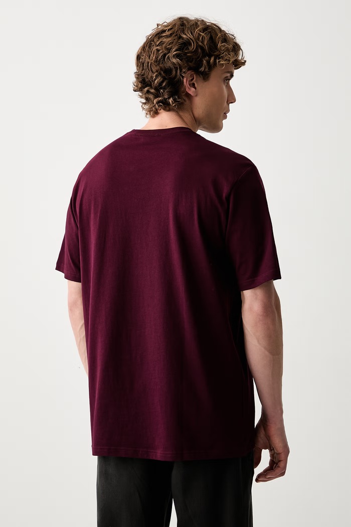 Ρούχα adidas Originals t-shirt ανδρικό βαμβακερό Trefoil Essentials KW5050 μπορντό