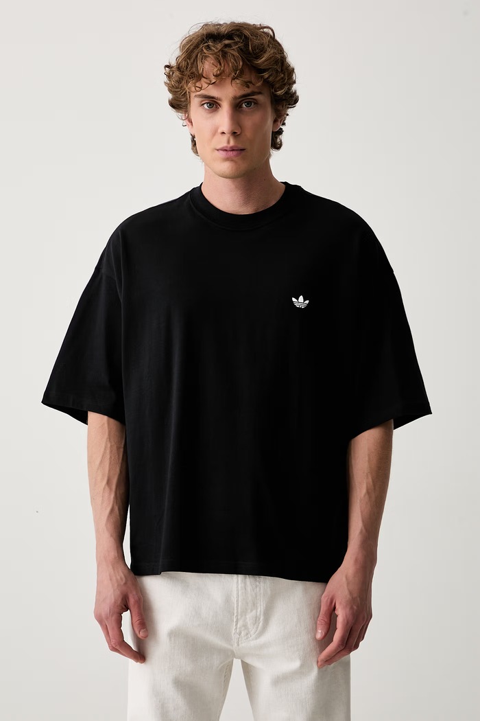 adidas Originals t-shirt ανδρικό βαμβακερό Trefoil Essentials μαύρο KS8905