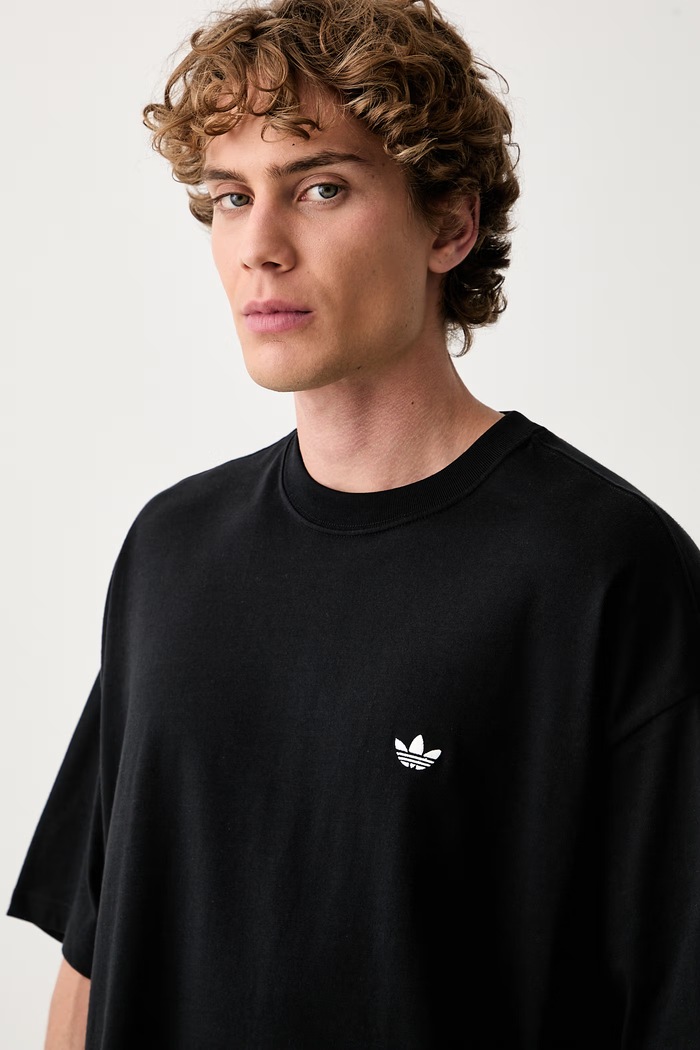 adidas Originals t-shirt ανδρικό βαμβακερό Trefoil Essentials μαύρο KS8905