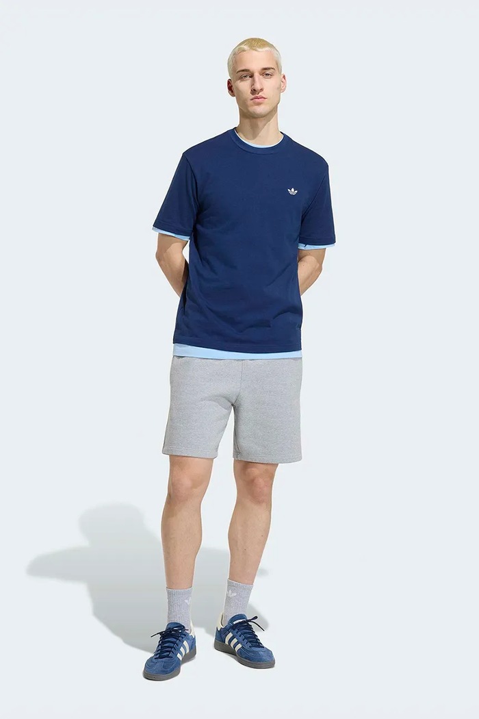 Odzież adidas Originals T-shirt męski bawełniany Trefoil Essentials KS7388 granatowy