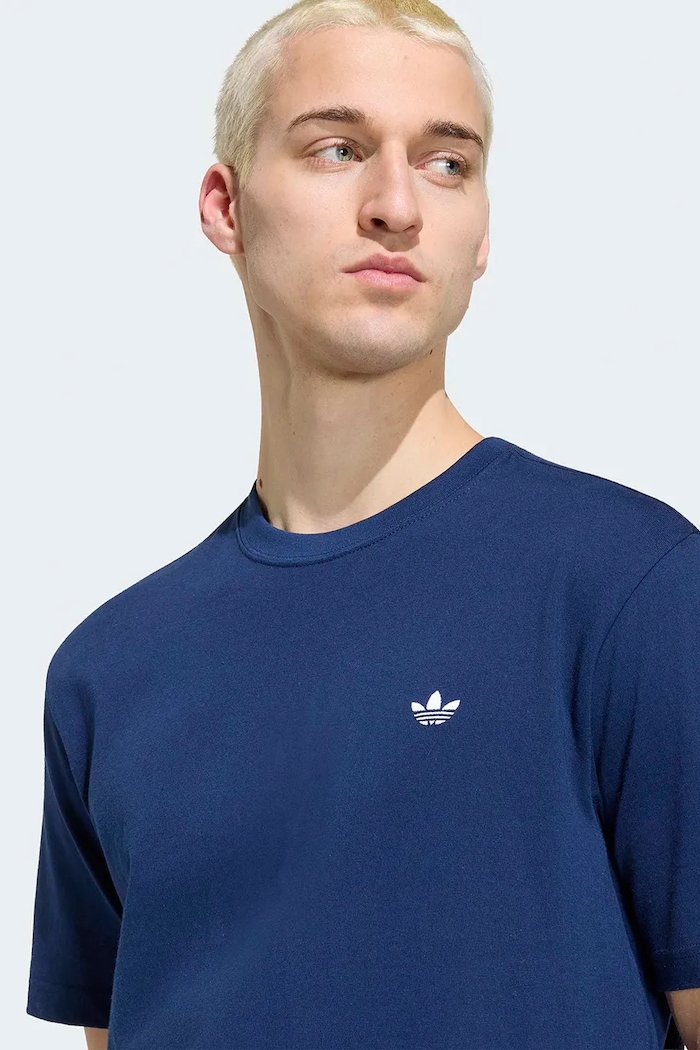 T-shirt męski bawełniany Trefoil Essentials adidas Originals KS7388 granatowy