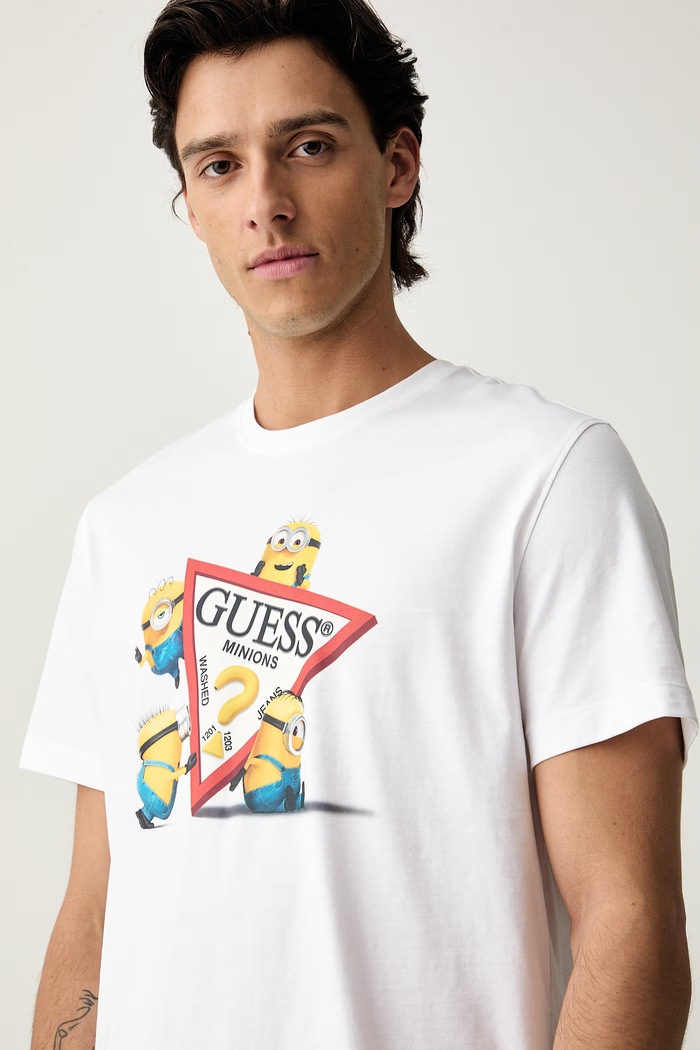 Guess Jeans tričko pánske bavlnené biela M6YI84.K6412