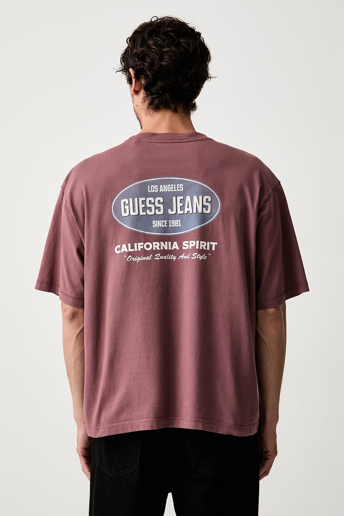 Guess Jeans tricou pentru bărbați din bumbac roz M6YI16.K3947