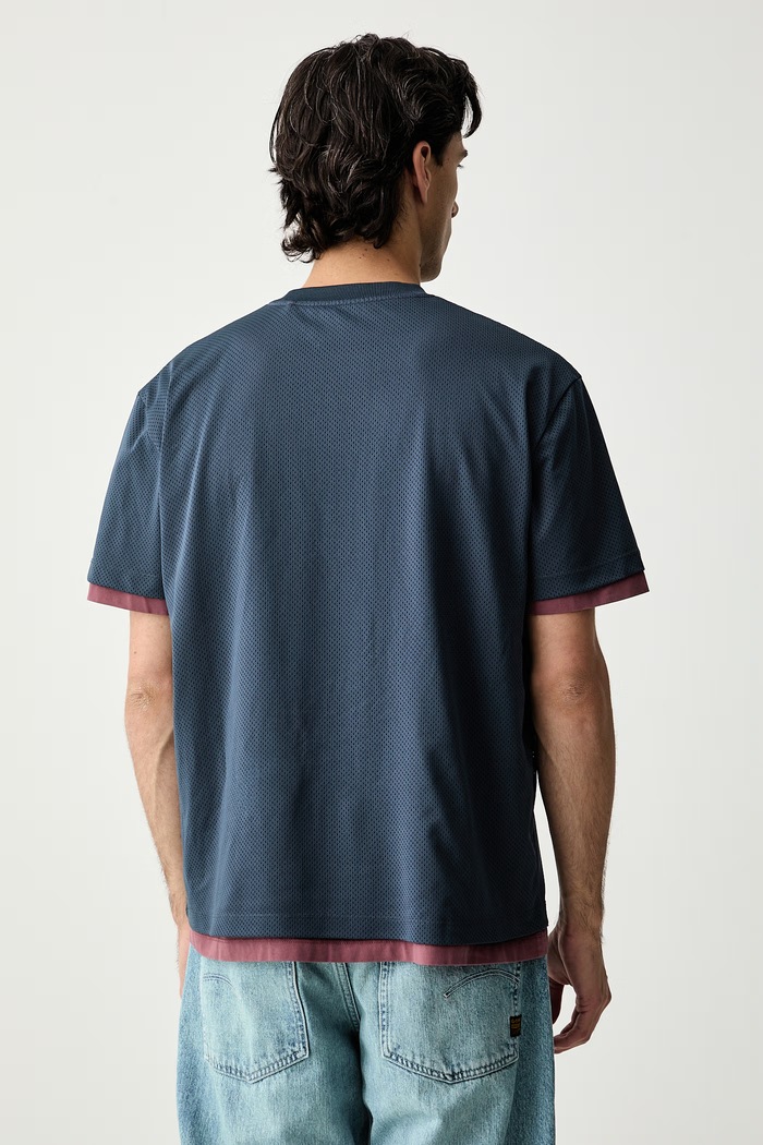 Odzież Guess Jeans T-shirt męski skórzany M6YI15.K3946 granatowy