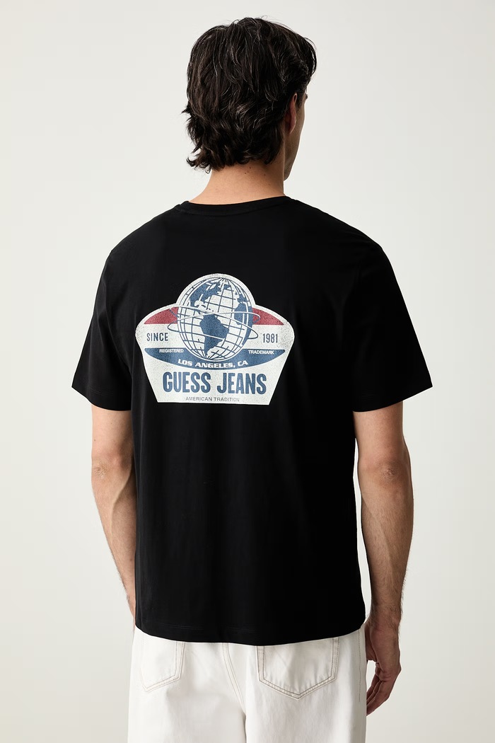 Guess Jeans tričko pánské bavlněné černá M6YI07.K3650