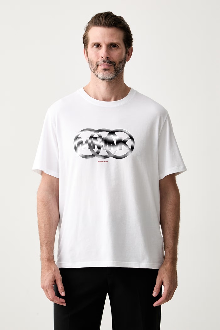 Michael Kors T-shirt męski bawełniany biały CT6531IFV4