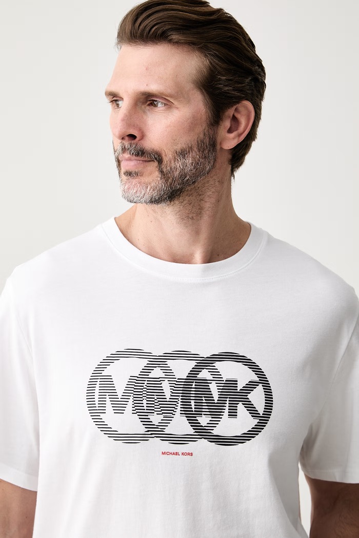 Michael Kors T-shirt męski bawełniany biały CT6531IFV4