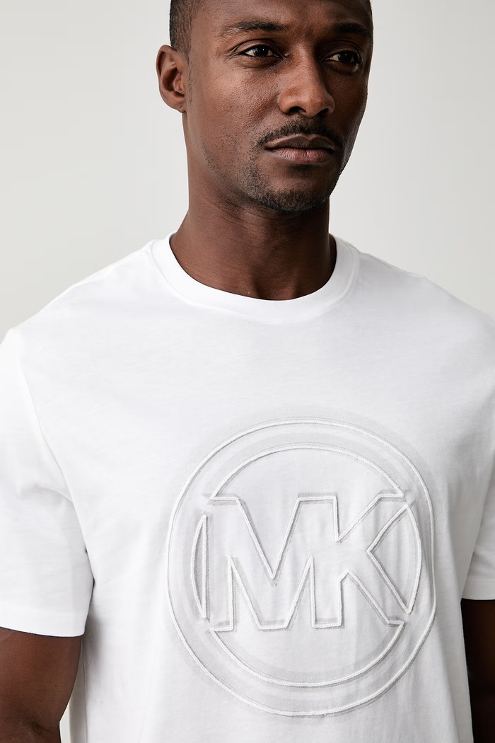 Michael Kors T-shirt męski bawełniany biały CT65325FV4