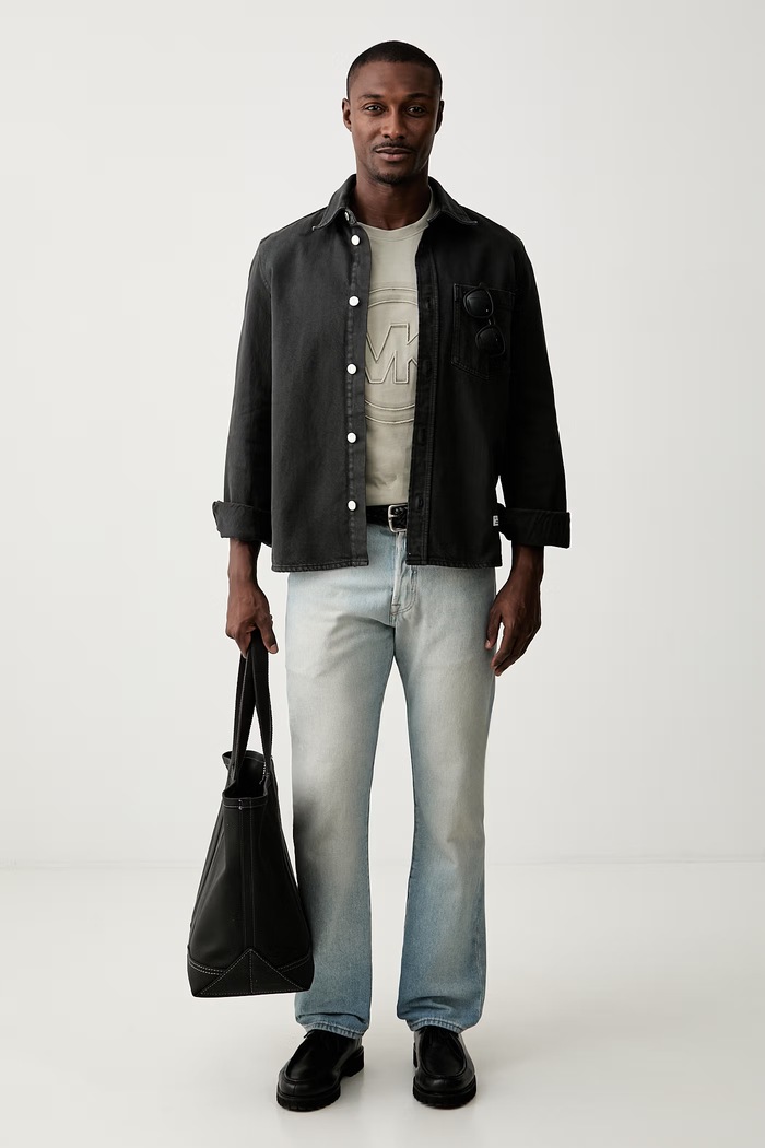 Michael Kors T-shirt męski bawełniany CT65325FV4 zielony AW26