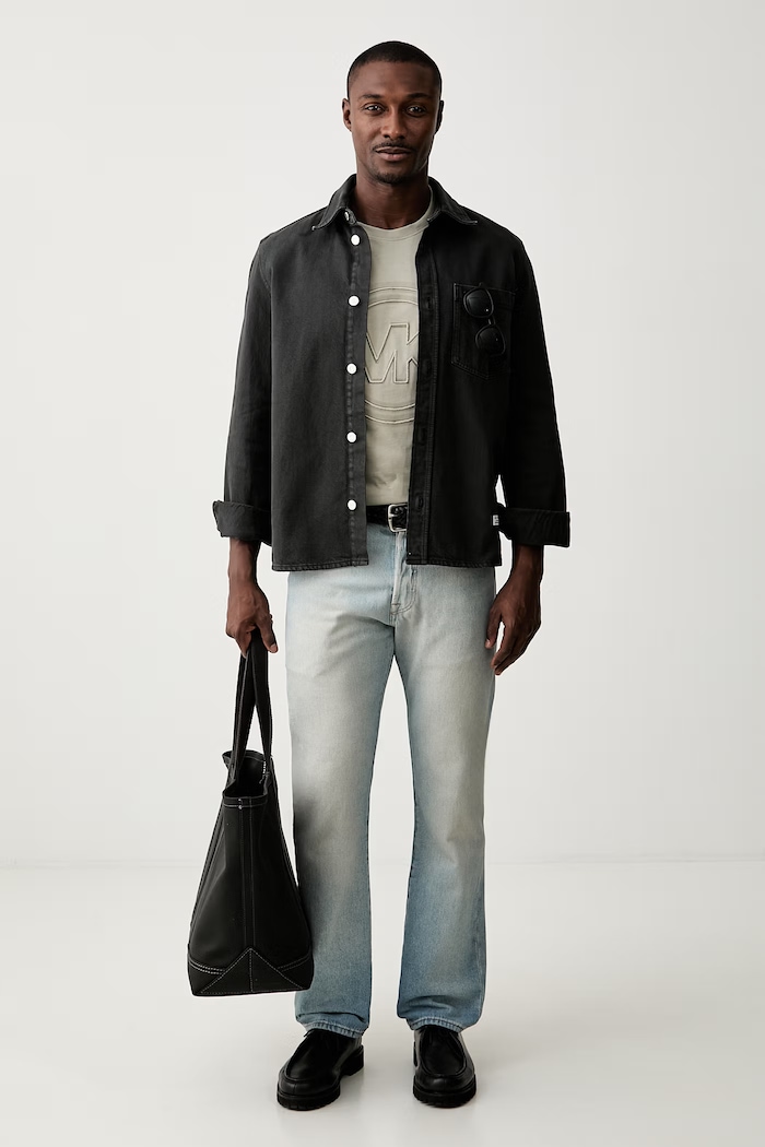 Michael Kors T-shirt męski bawełniany CT65325FV4 zielony AW26