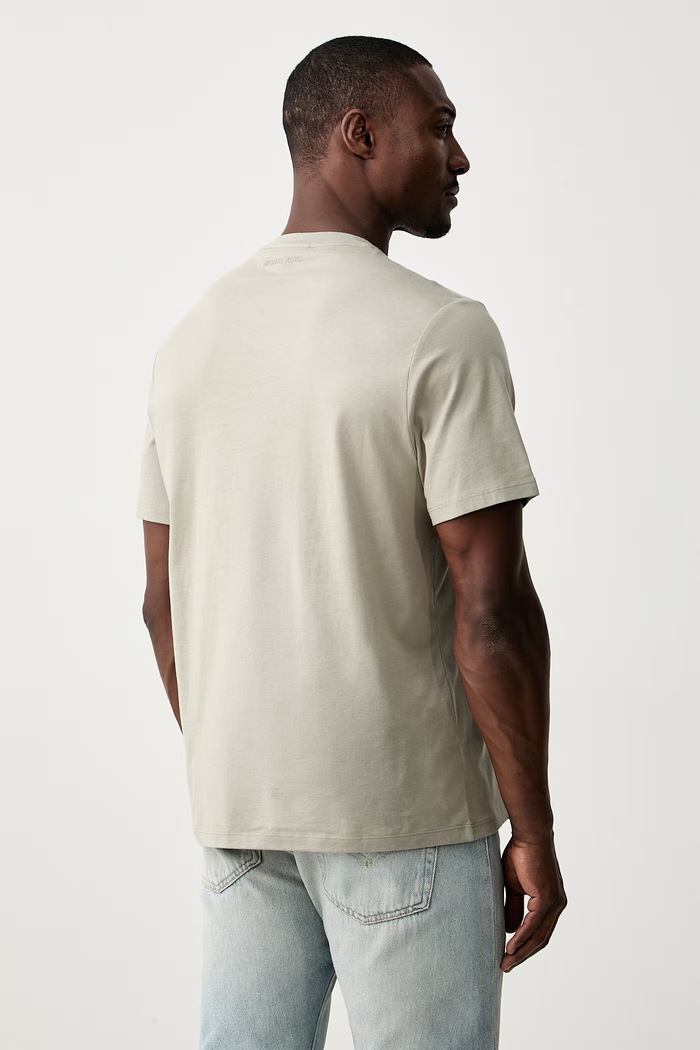 Odzież Michael Kors T-shirt męski bawełniany CT65325FV4 zielony