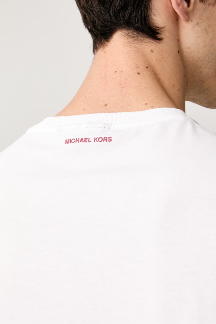 Michael Kors T-shirt męski bawełniany CT6531HFV4 biały