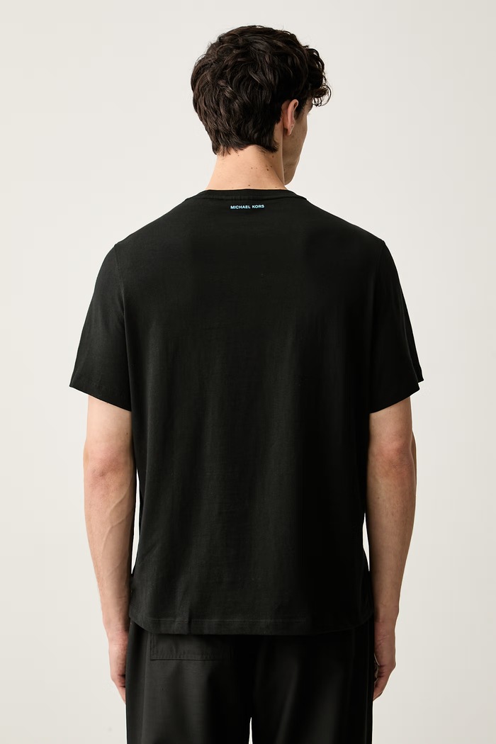Odzież Michael Kors T-shirt męski bawełniany CT6531HFV4 czarny