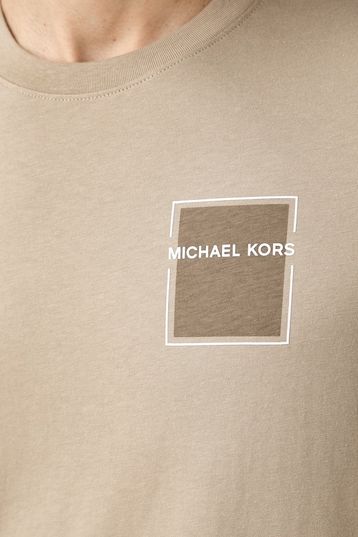 Michael Kors T-shirt męski bawełniany CS552MZFV4 zielony