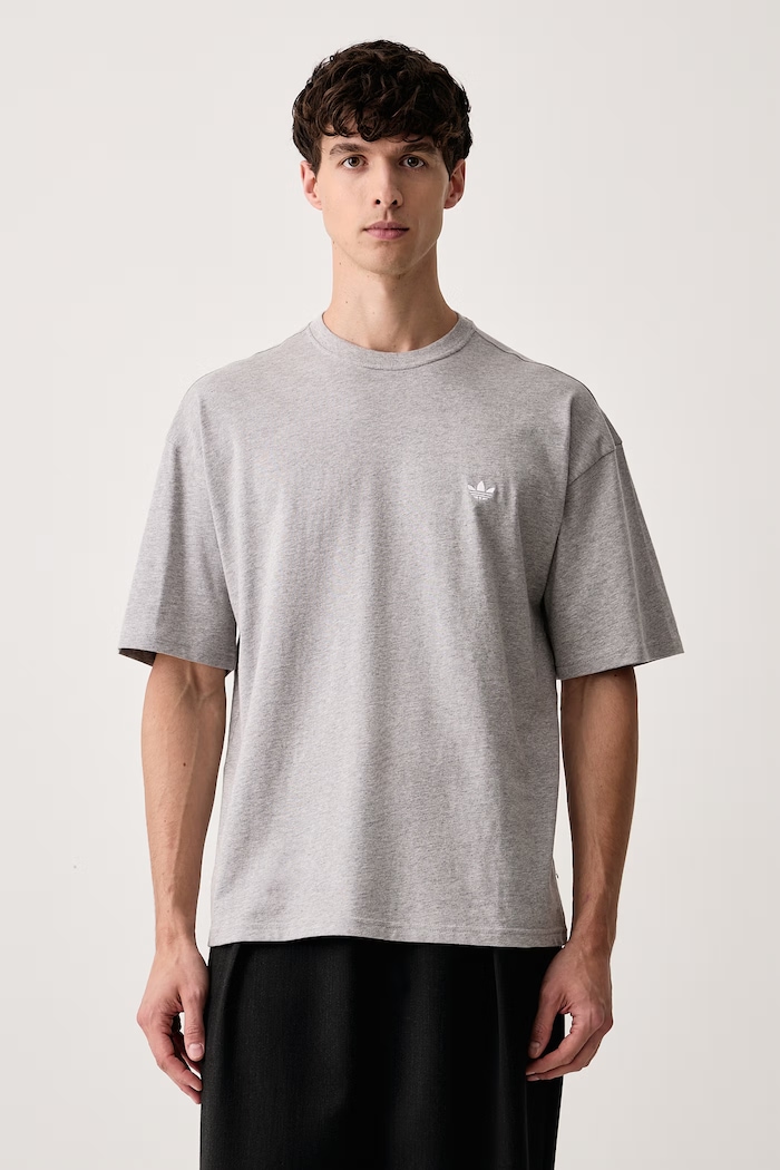 adidas Originals T-shirt męski z bawełną Trefoil Essentials szary IA7533