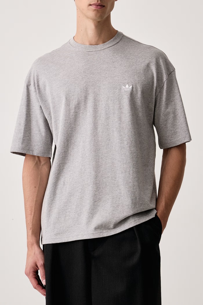 T-shirt męski z bawełną Trefoil Essentials adidas Originals IA7533 szary