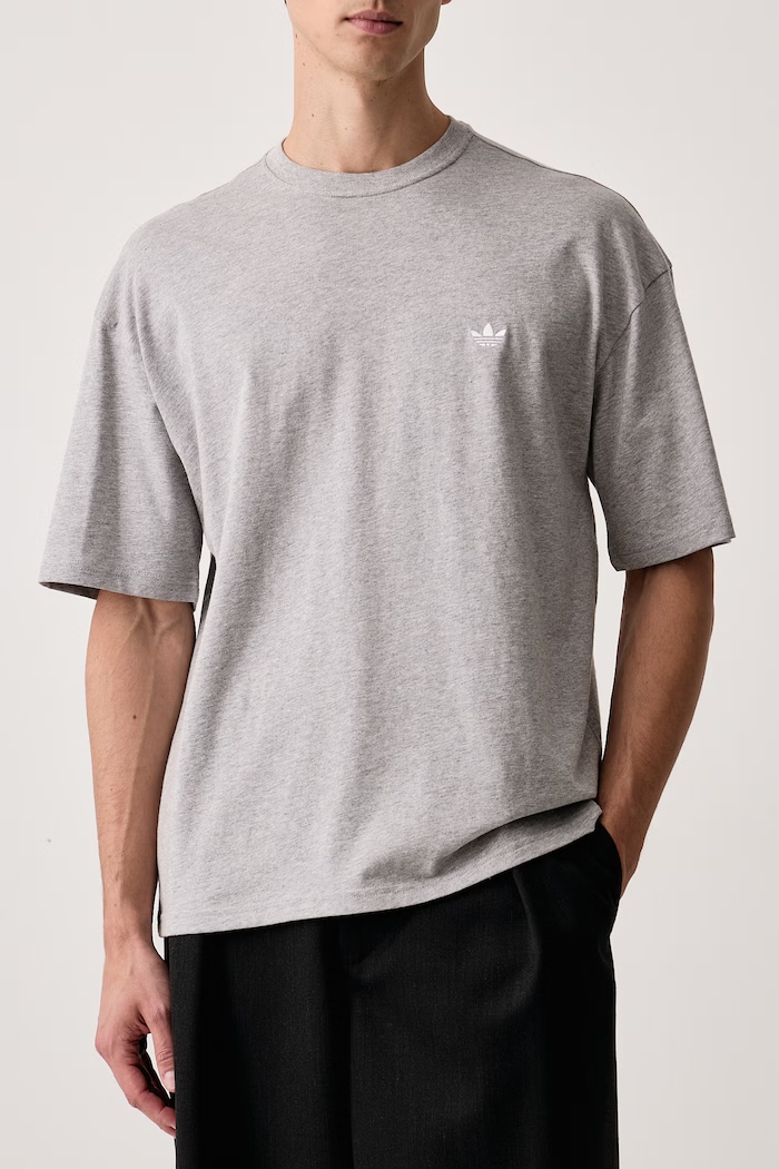 T-shirt męski z bawełną Trefoil Essentials adidas Originals IA7533 szary