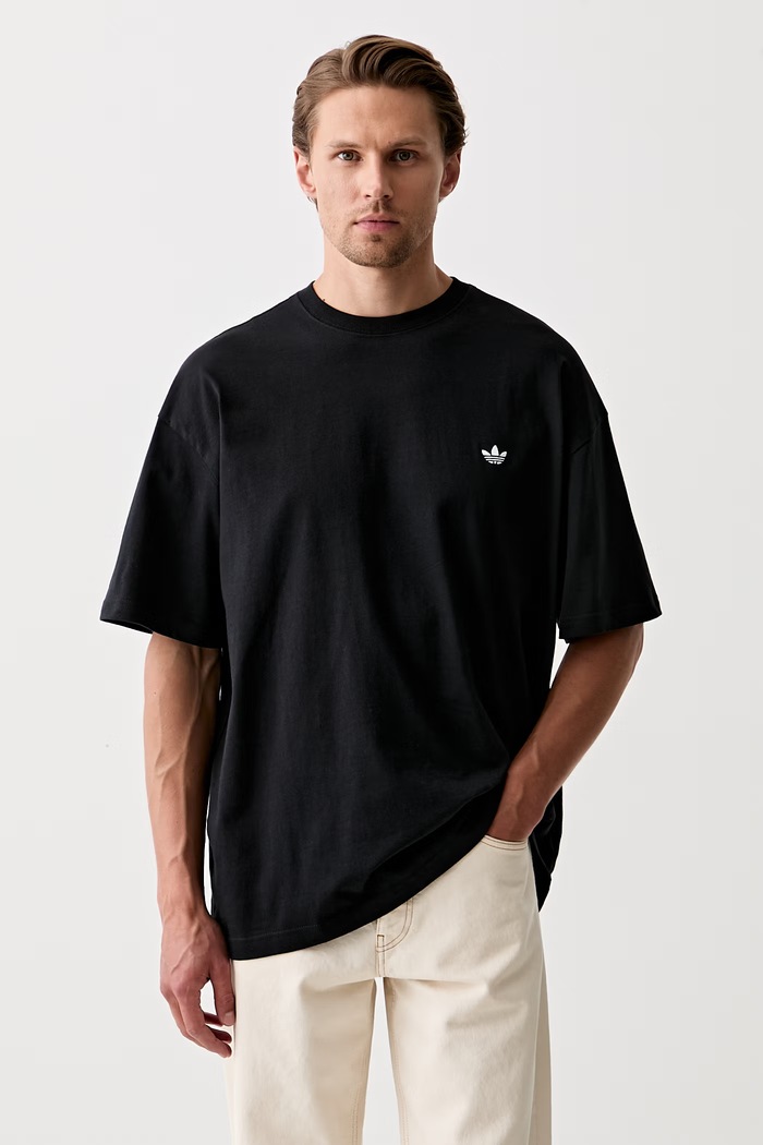 adidas Originals T-shirt męski bawełniany Trefoil Essentials czarny IA7532