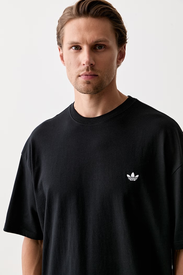 adidas Originals T-shirt męski bawełniany Trefoil Essentials czarny IA7532