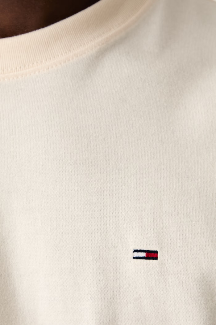 Tommy Jeans t-shirt ανδρικό βαμβακερό DM0DM22507 μπεζ