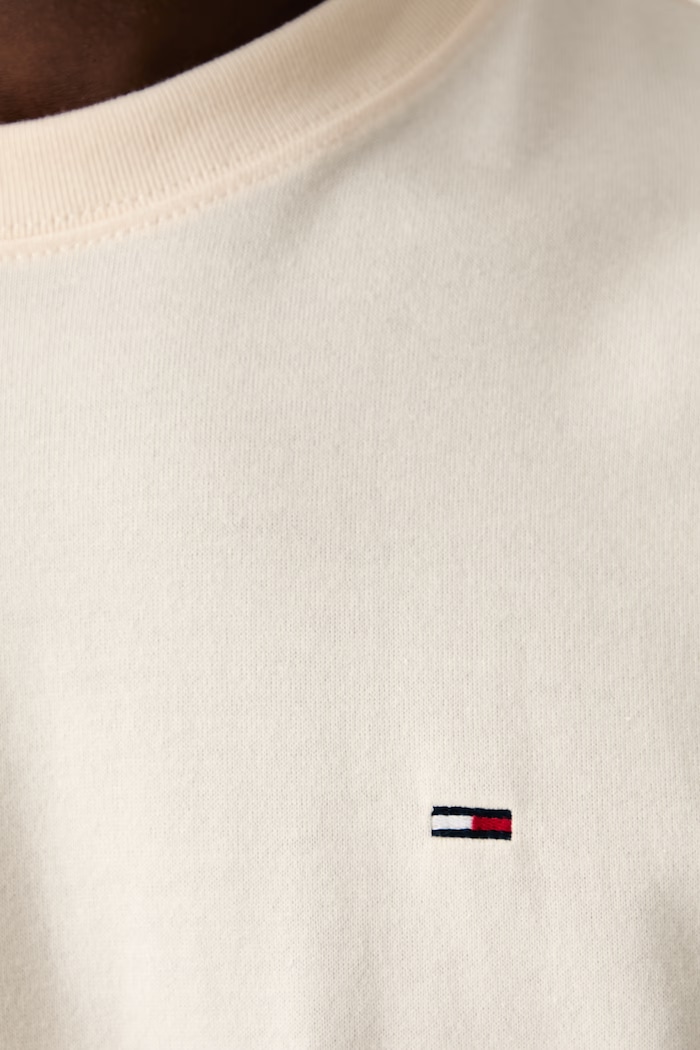 Tommy Jeans t-shirt ανδρικό βαμβακερό DM0DM22507 μπεζ