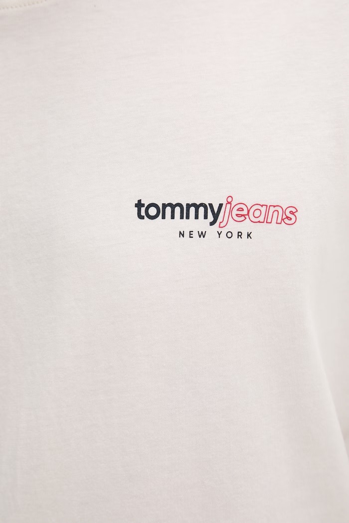 Tommy Jeans t-shirt ανδρικό βαμβακερό DM0DM23375 μπεζ