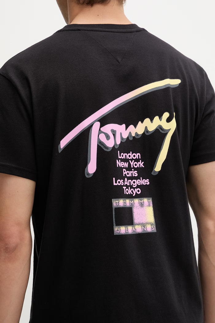Tommy Jeans tricou pentru bărbați, din bumbac DM0DM23253 negru